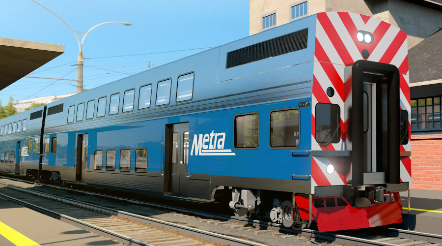 Metra Alstom push-pull commuter cars